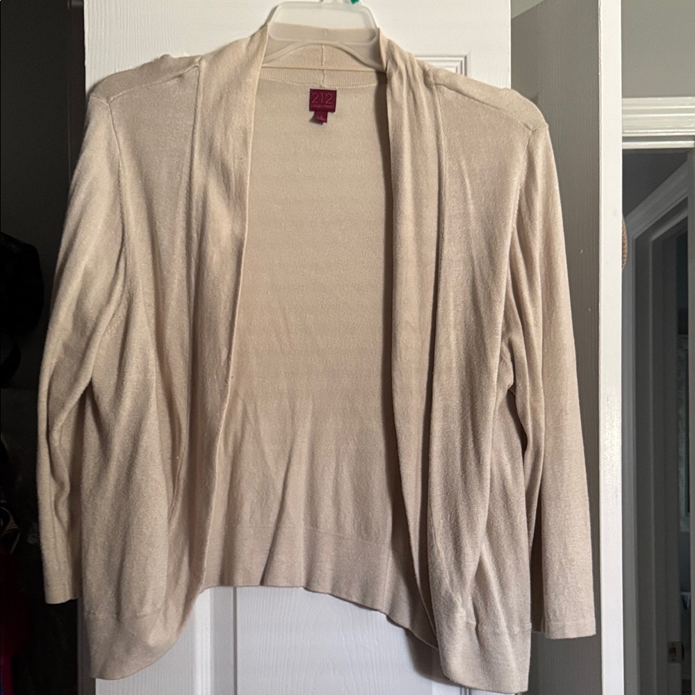 212 Collection Cream Open-Front Cardigan